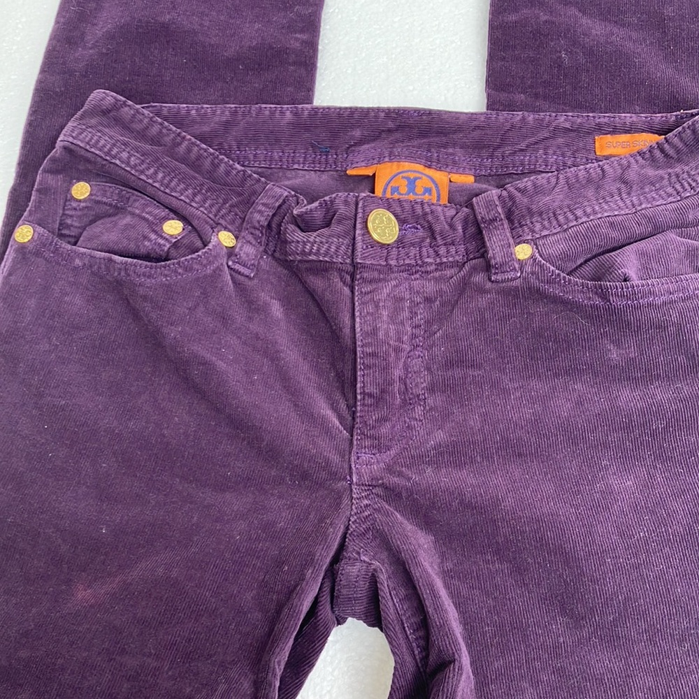 Tory Burch corduroy purple  pants size 25 Super skinny Jean style 32111218 - Picture 5 of 10
